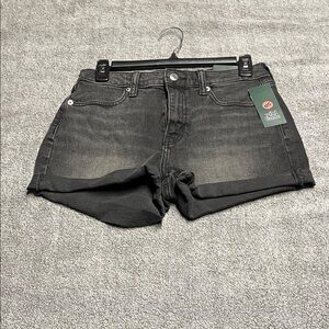 wild fable Black Faded Rolled-Hem Jean Shorts